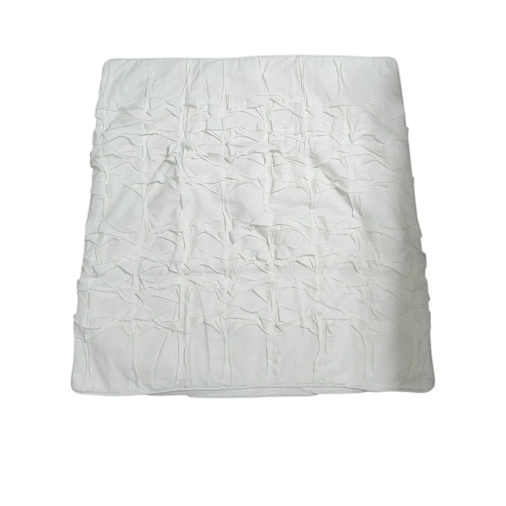 Anthropologie Cream Erou Ruffle Textured Pillow Sham Single Standard, NWOT 26x26